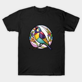 Bird Animal Portrait Stained Glass Wildlife Outdoors Adventure T-Shirt